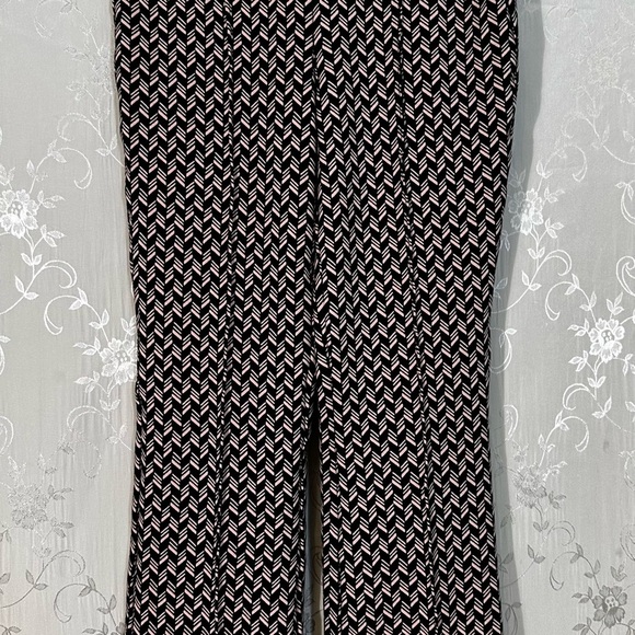 Maeve by Anthropologie The Margot Pants Black Pink Geometric Print Size XS - Picture 2 of 5